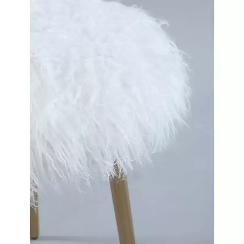 Pouf decorativo in pelliccia sintetica con gambe dorate