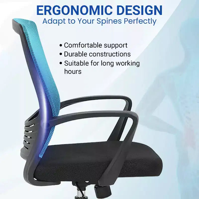 Sedia da ufficio direzionale ergonomica con supporto lombare schienale in rete traspirante regolabile in altezza