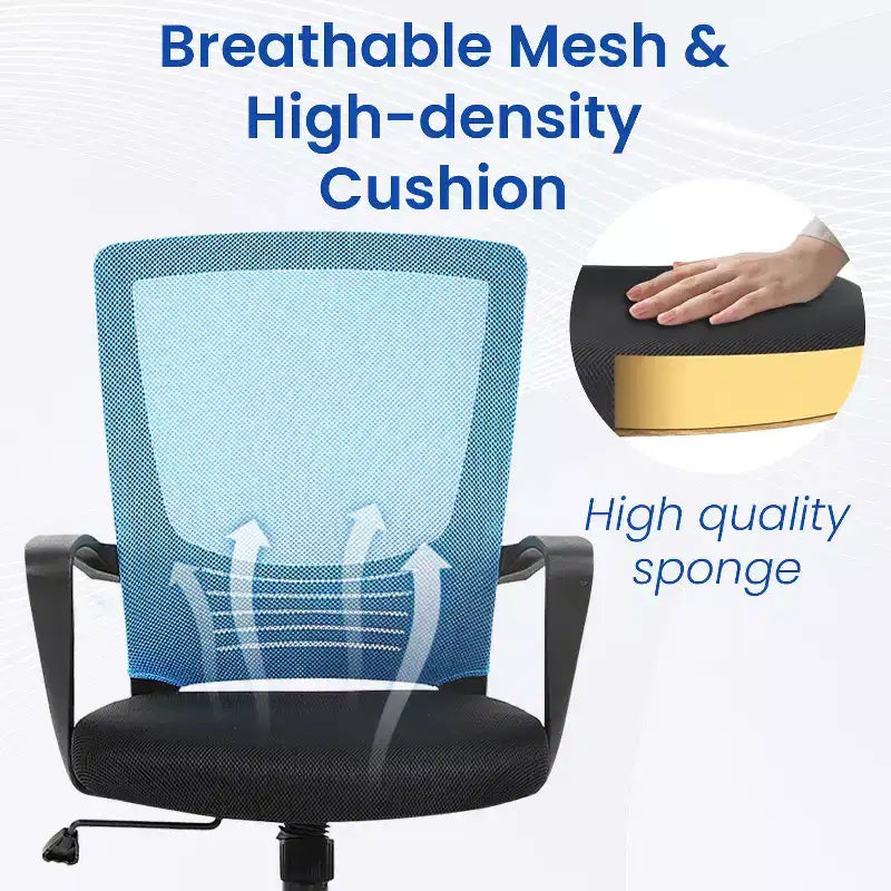 Sedia da ufficio direzionale ergonomica con supporto lombare schienale in rete traspirante regolabile in altezza