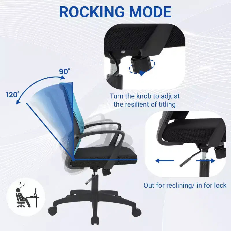 Sedia da ufficio direzionale ergonomica con supporto lombare schienale in rete traspirante regolabile in altezza