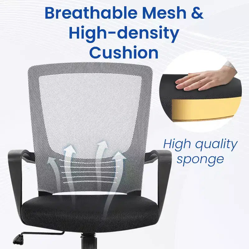 Sedia da ufficio direzionale ergonomica con supporto lombare schienale in rete traspirante regolabile in altezza