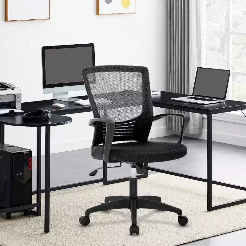 Sedia da ufficio direzionale ergonomica con supporto lombare schienale in rete traspirante regolabile in altezza