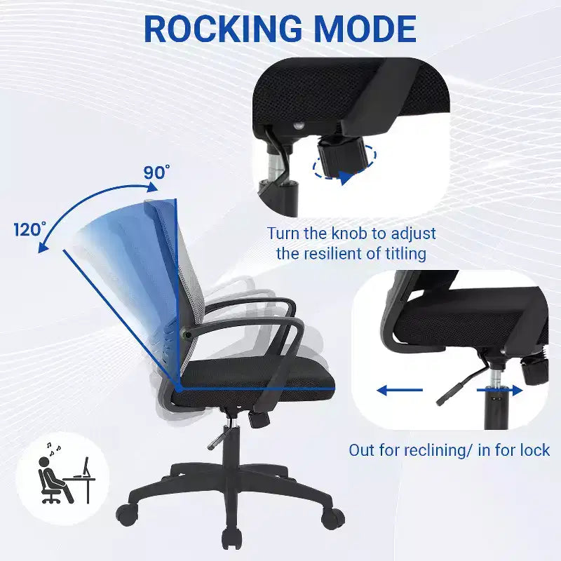 Sedia da ufficio direzionale ergonomica con supporto lombare schienale in rete traspirante regolabile in altezza