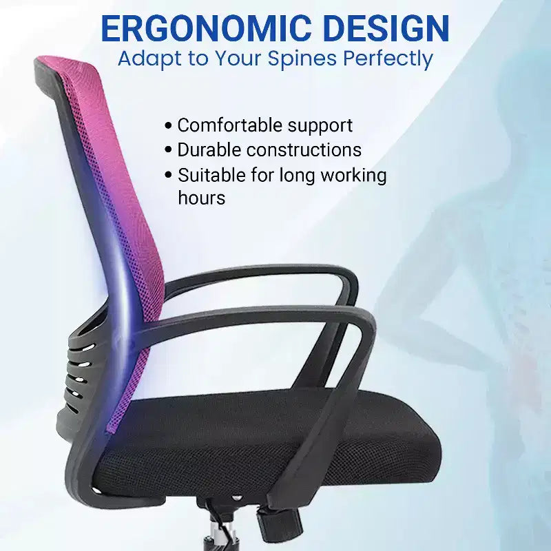 Sedia da ufficio direzionale ergonomica con supporto lombare schienale in rete traspirante regolabile in altezza