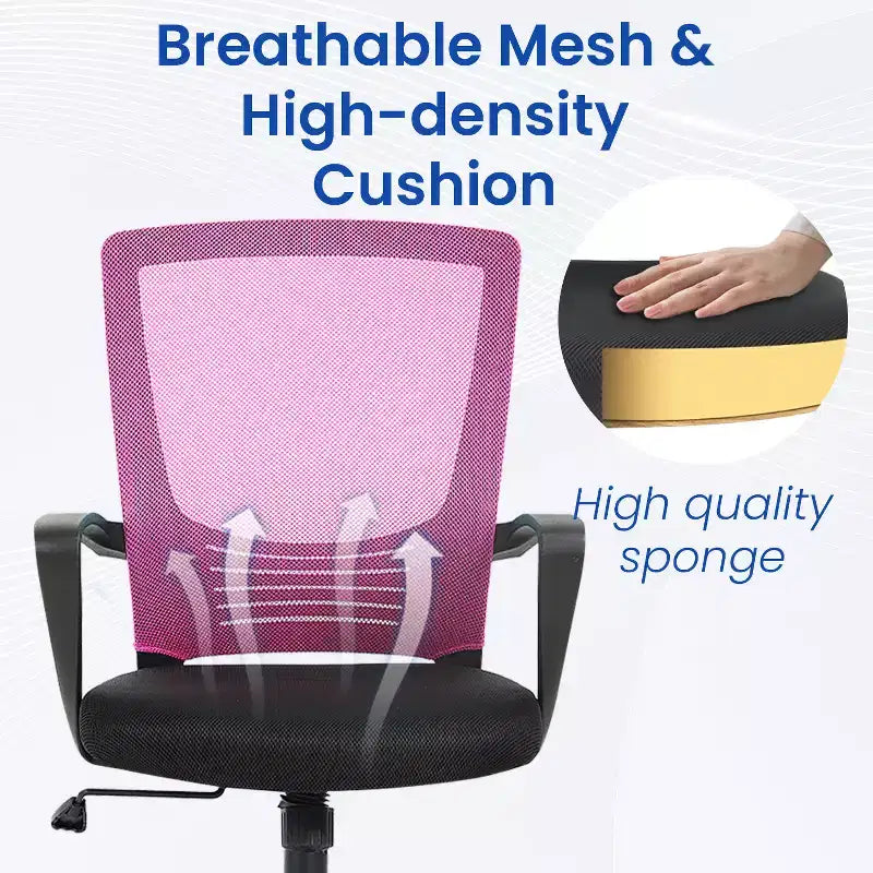 Sedia da ufficio direzionale ergonomica con supporto lombare schienale in rete traspirante regolabile in altezza