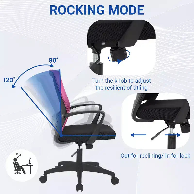 Sedia da ufficio direzionale ergonomica con supporto lombare schienale in rete traspirante regolabile in altezza