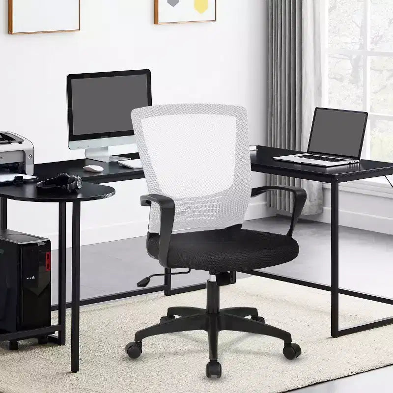 Sedia da ufficio direzionale ergonomica con supporto lombare schienale in rete traspirante regolabile in altezza