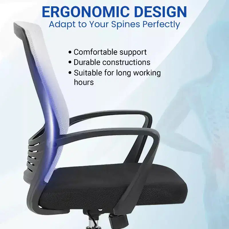 Sedia da ufficio direzionale ergonomica con supporto lombare schienale in rete traspirante regolabile in altezza