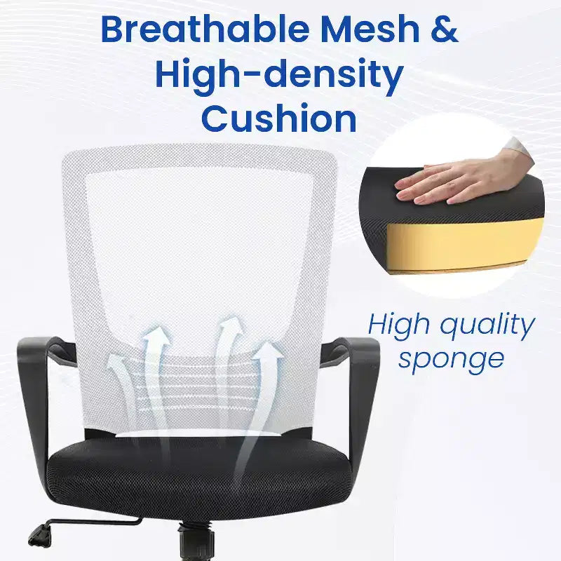 Sedia da ufficio direzionale ergonomica con supporto lombare schienale in rete traspirante regolabile in altezza