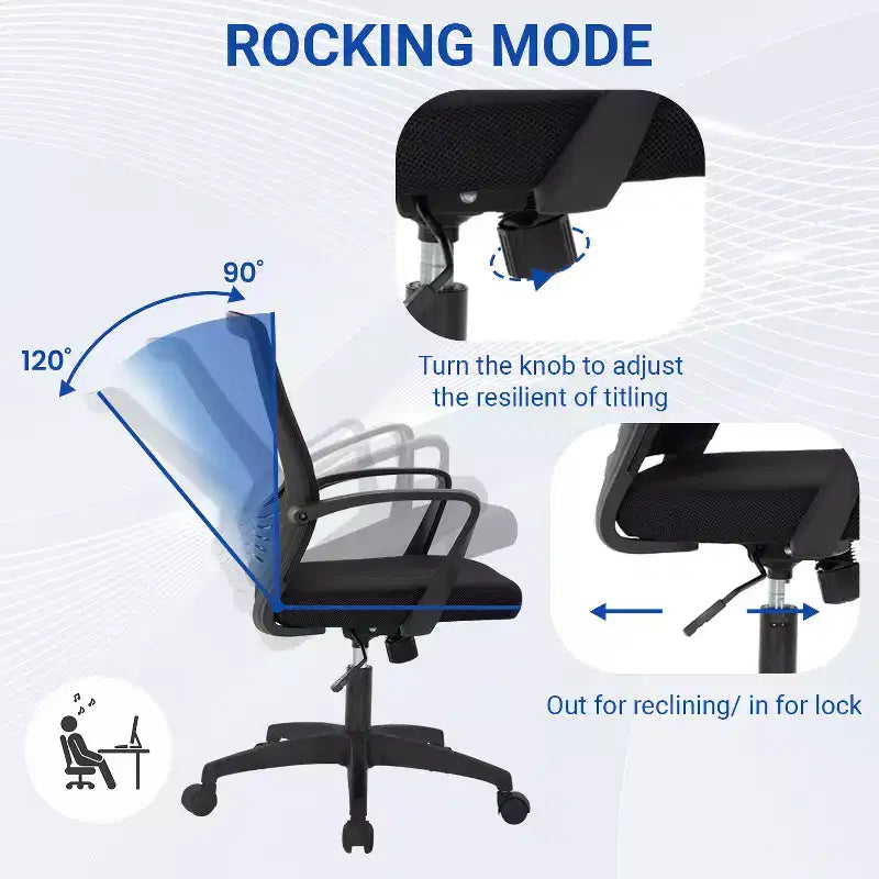Sedia da ufficio direzionale ergonomica con supporto lombare schienale in rete traspirante regolabile in altezza