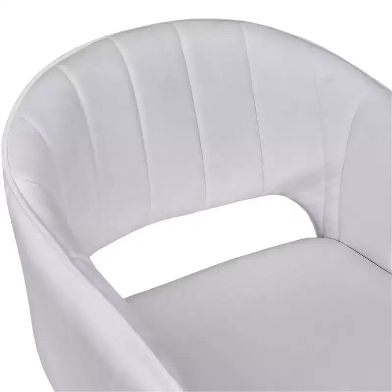 Poltrona accent in velluto Poltrona lounge moderna con base in metallo dorato e schienale imbottito bianca