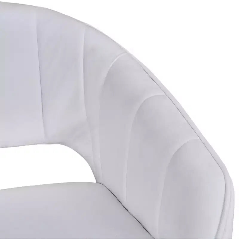 Poltrona accent in velluto Poltrona lounge moderna con base in metallo dorato e schienale imbottito bianca