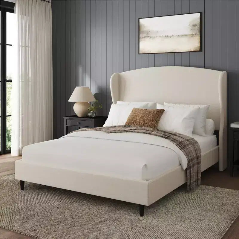 Struttura letto a piattaforma Wingback