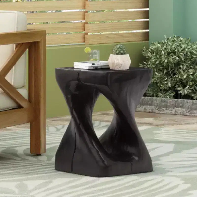 Tavolino Twist Shape, effetto legno, colore nero