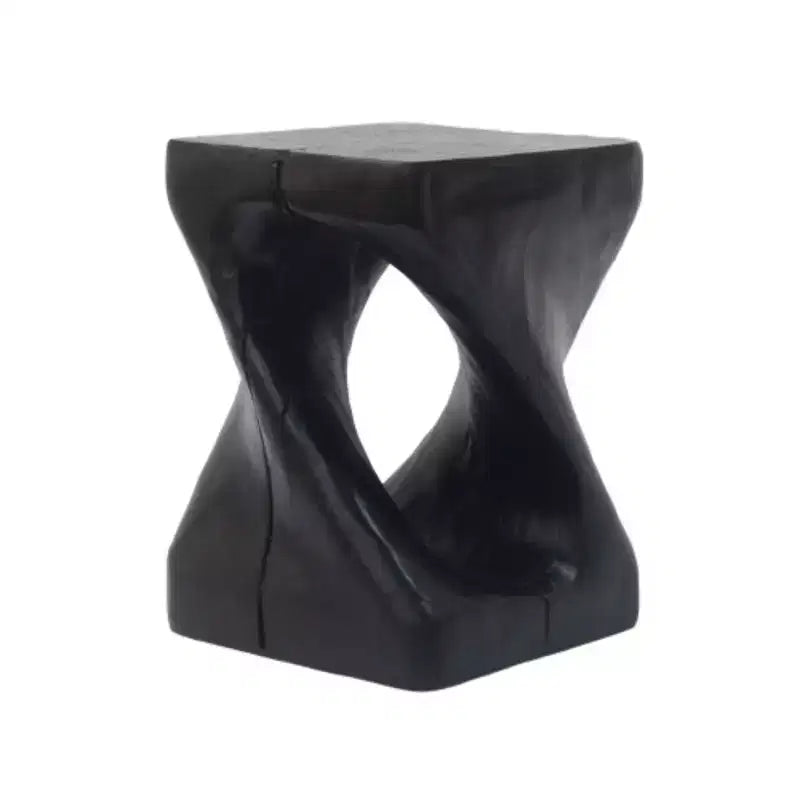 Tavolino Twist Shape, effetto legno, colore nero
