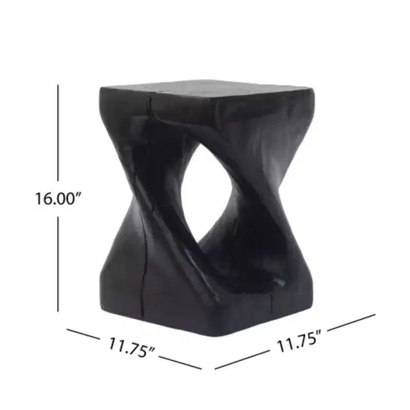 Tavolino Twist Shape, effetto legno, colore nero