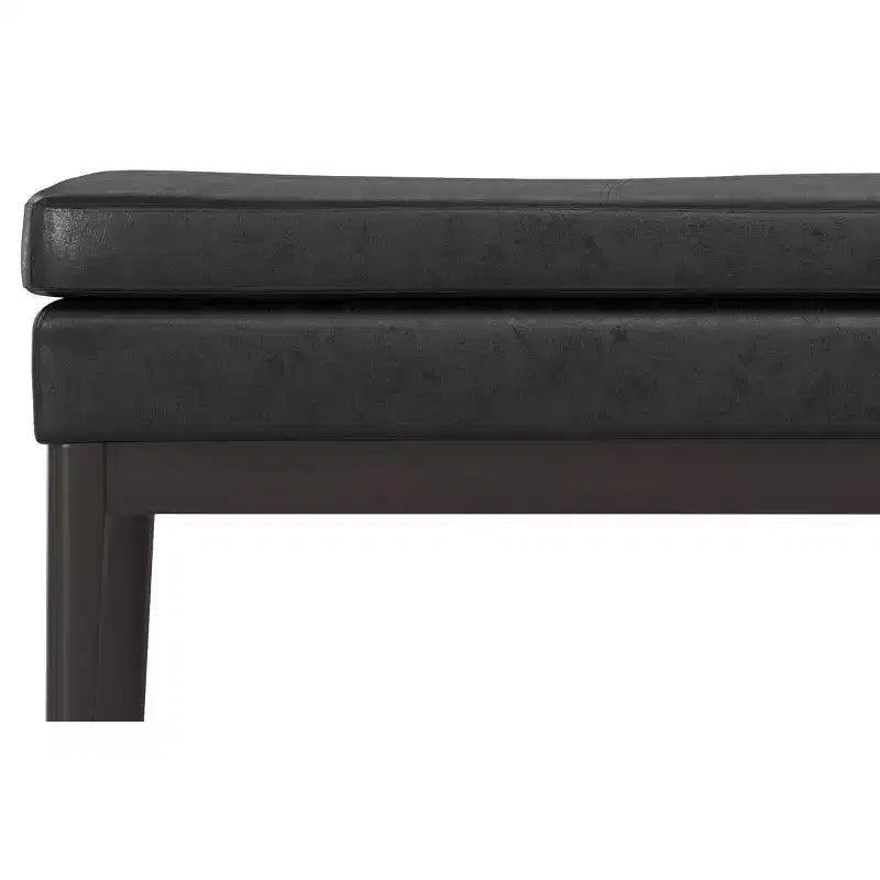 Panca Ottomana Mid-Century Larga 45 Pollici in Similpelle Vegana