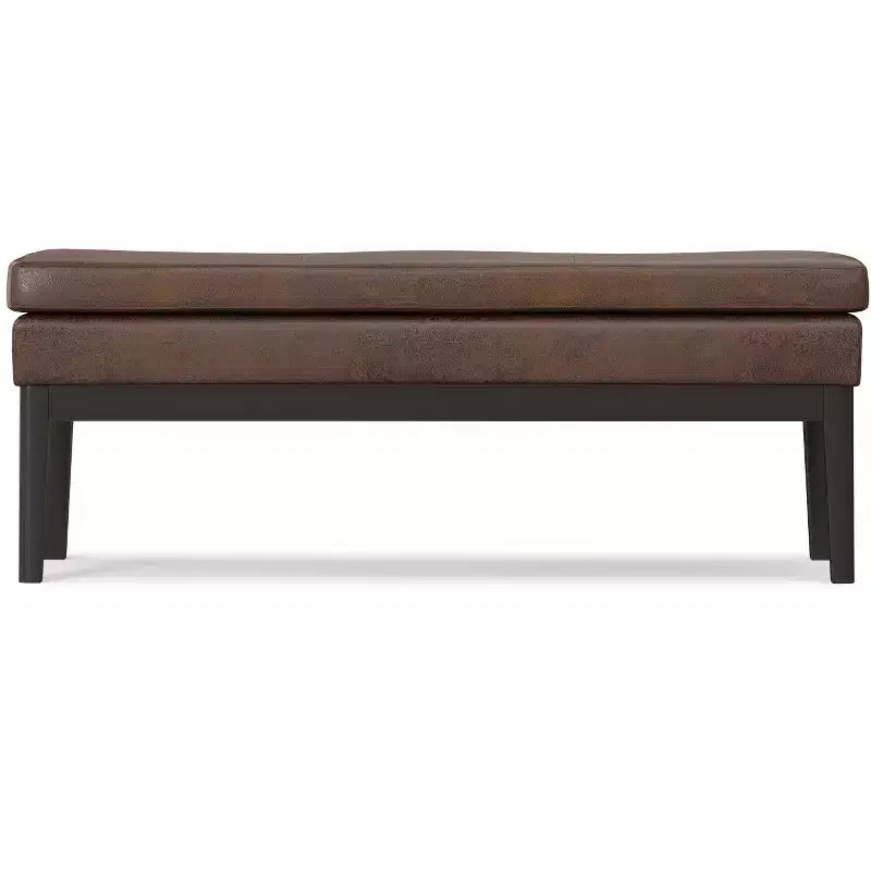 Panca Ottomana Mid-Century Larga 45 Pollici in Similpelle Vegana