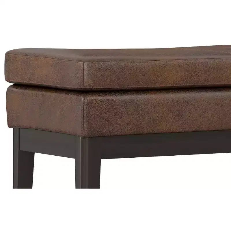 Panca Ottomana Mid-Century Larga 45 Pollici in Similpelle Vegana