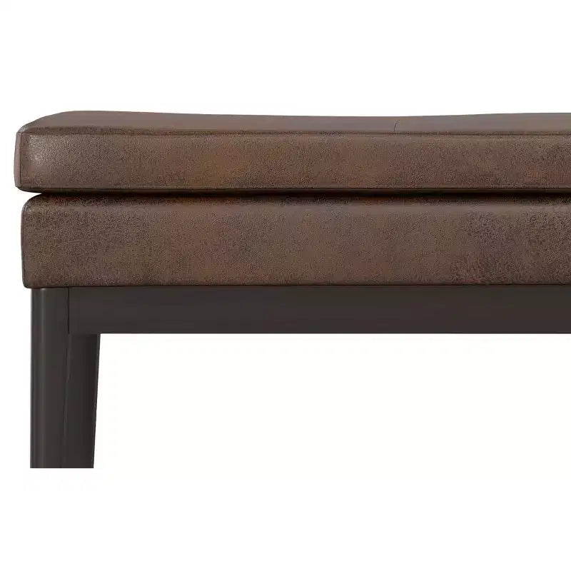 Panca Ottomana Mid-Century Larga 45 Pollici in Similpelle Vegana