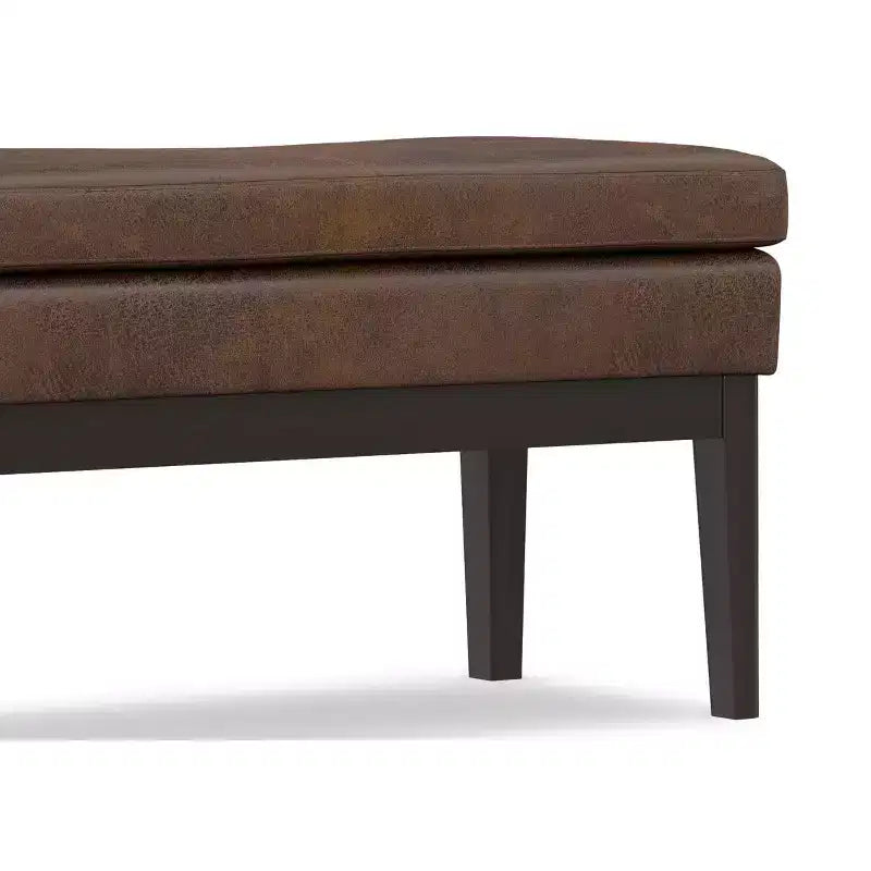 Panca Ottomana Mid-Century Larga 45 Pollici in Similpelle Vegana