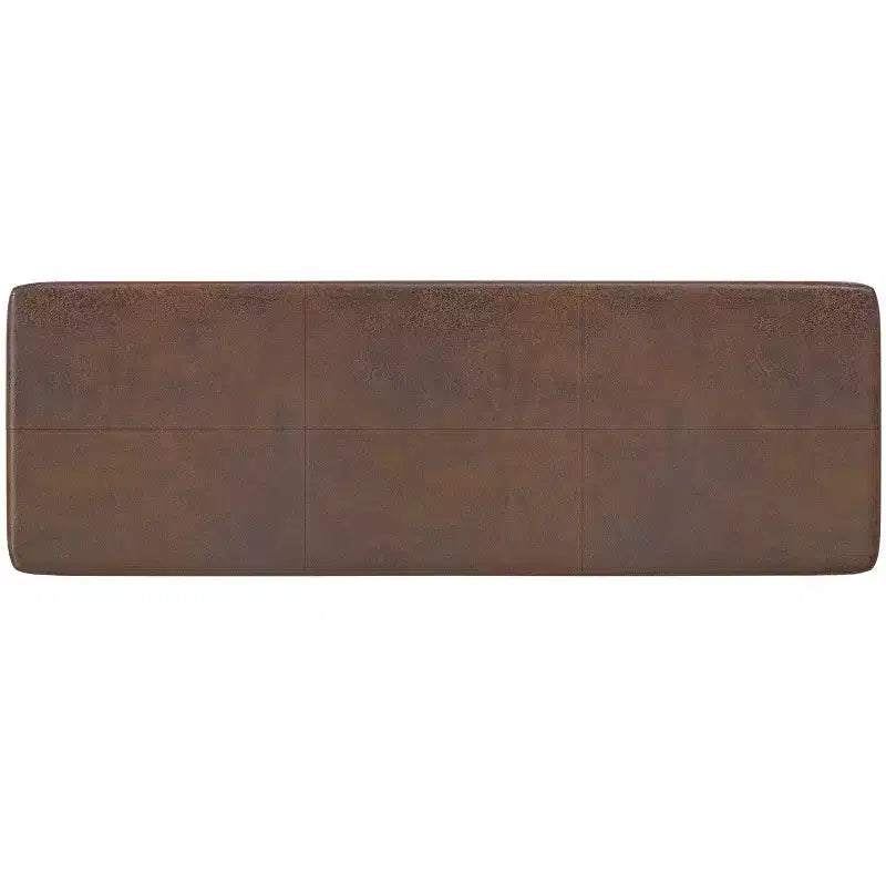 Panca Ottomana Mid-Century Larga 45 Pollici in Similpelle Vegana