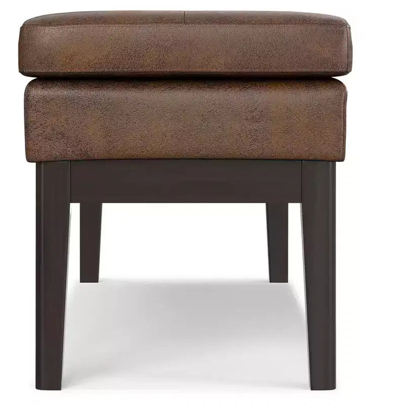 Panca Ottomana Mid-Century Larga 45 Pollici in Similpelle Vegana