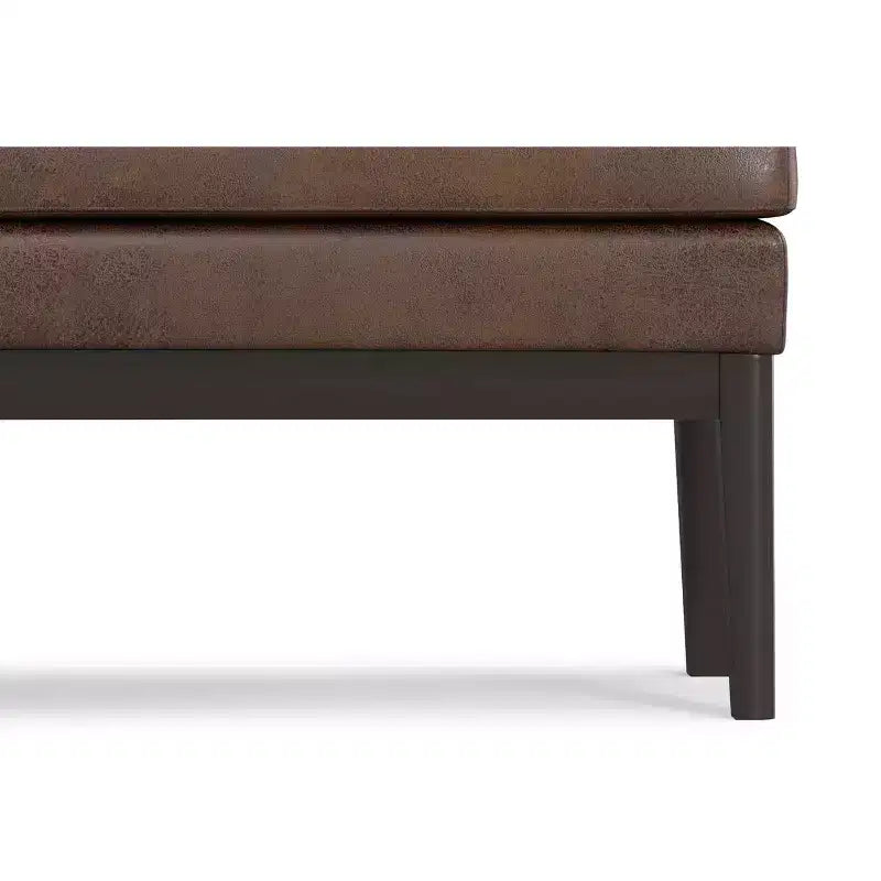 Panca Ottomana Mid-Century Larga 45 Pollici in Similpelle Vegana