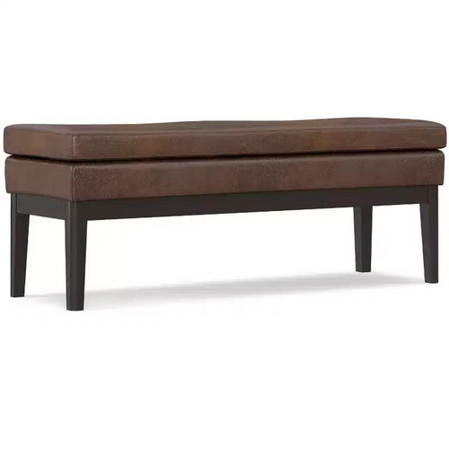 Bragg 45 inch Wide Mid Century Ottoman Bench in Vegan Faux Leather