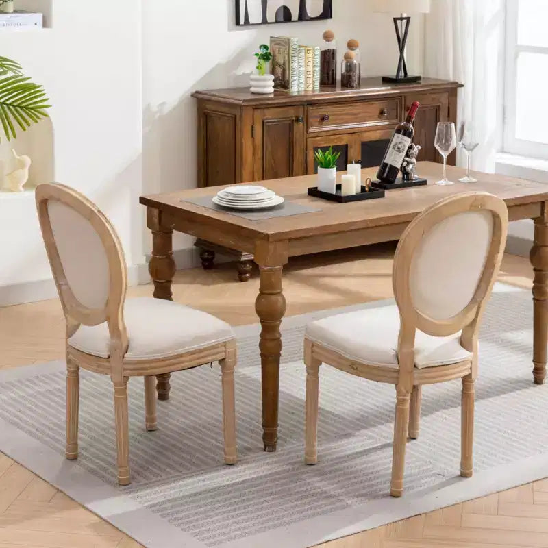 Sedie da pranzo imbottite, set da 2, stile moderno di metà secolo, schienale rotondo, robusto telaio in legno, per cucina, sala da pranzo, soggiorno