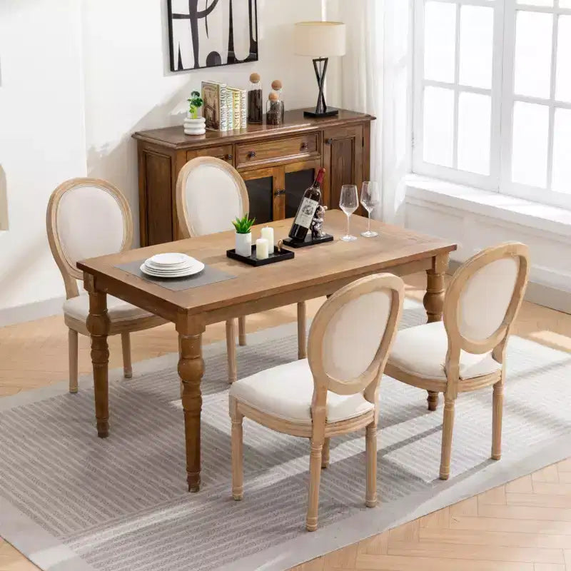 Sedie da pranzo imbottite, set da 2, stile moderno di metà secolo, schienale rotondo, robusto telaio in legno, per cucina, sala da pranzo, soggiorno