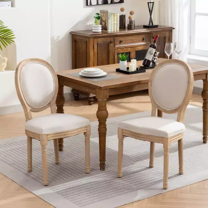 Sedie da pranzo imbottite, set da 2, stile moderno di metà secolo, schienale rotondo, robusto telaio in legno, per cucina, sala da pranzo, soggiorno
