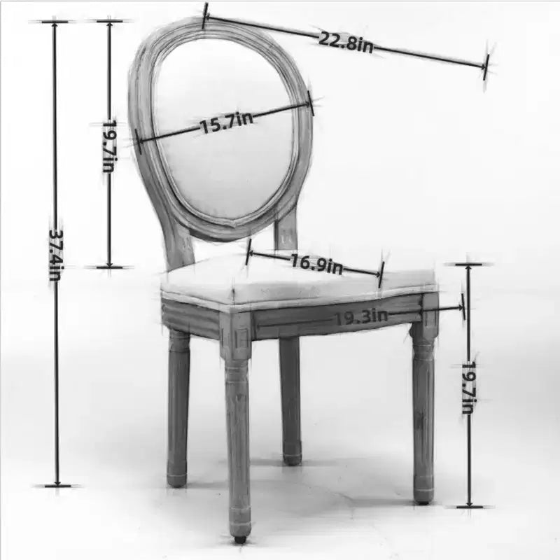 Sedie da pranzo imbottite, set da 2, stile moderno di metà secolo, schienale rotondo, robusto telaio in legno, per cucina, sala da pranzo, soggiorno