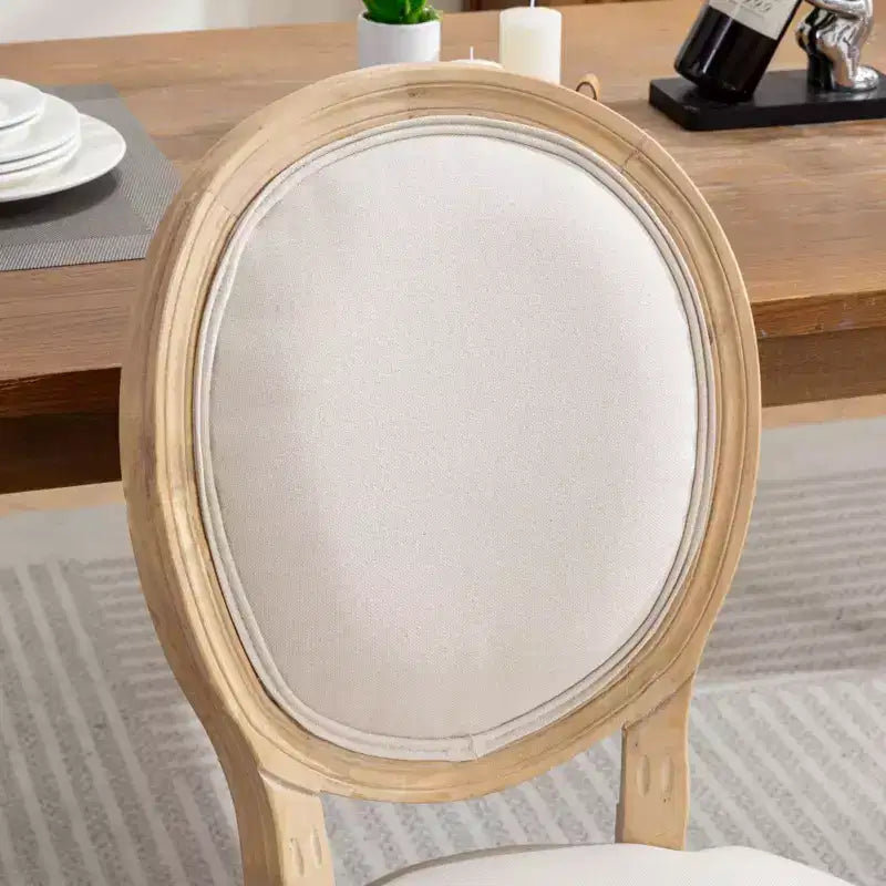 Sedie da pranzo imbottite, set da 2, stile moderno di metà secolo, schienale rotondo, robusto telaio in legno, per cucina, sala da pranzo, soggiorno