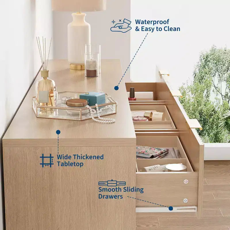 Cassettiera scanalata a 8/9 cassetti, organizer in legno di grande capacità con design anti-ribaltamento, cassettiera e comodino retrò per corridoio e ingresso