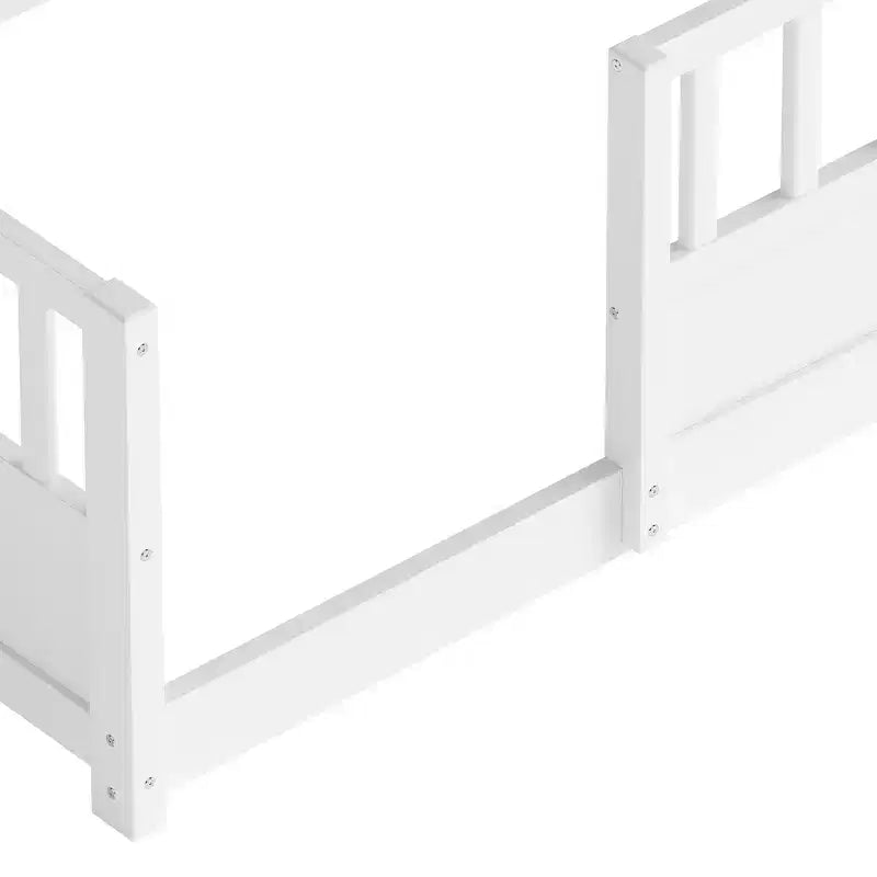 Letto a pavimento moderno Pinewood Guardrail con contenitore laterale