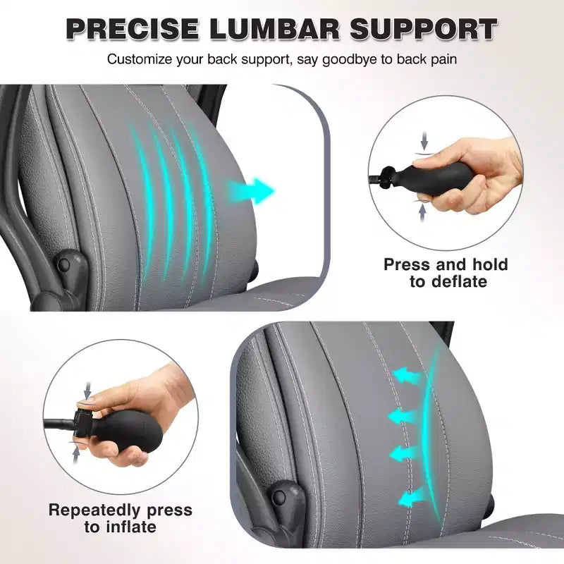 Sedia da ufficio ergonomica, sedia da scrivania per computer, sedia direzionale in pelle con schienale alto, supporto lombare regolabile e braccioli ribaltabili, funzione a dondolo