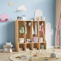 4 Section Classroom Coat Locker with 8 Cubbies, Wooden Cubby Storage Organizer with 8 Hooks, Classroom Cubbies for Home, Office, School,Gym