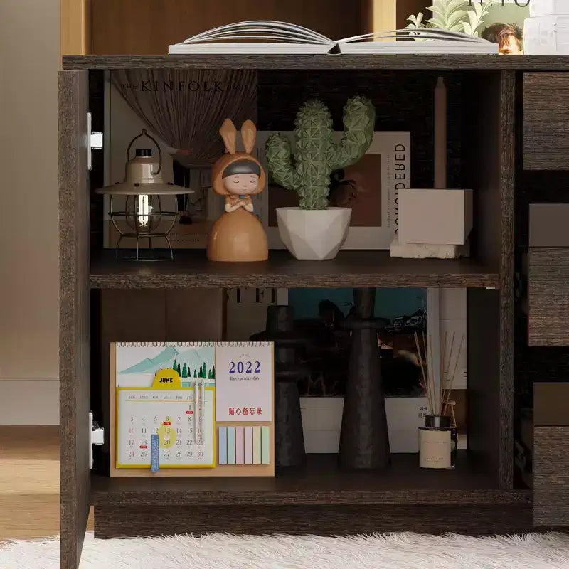 Scrivania ad angolo a L in legno scuro con altezza regolabile elettricamente e mobiletto contenitore: Workstation ergonomica per la casa