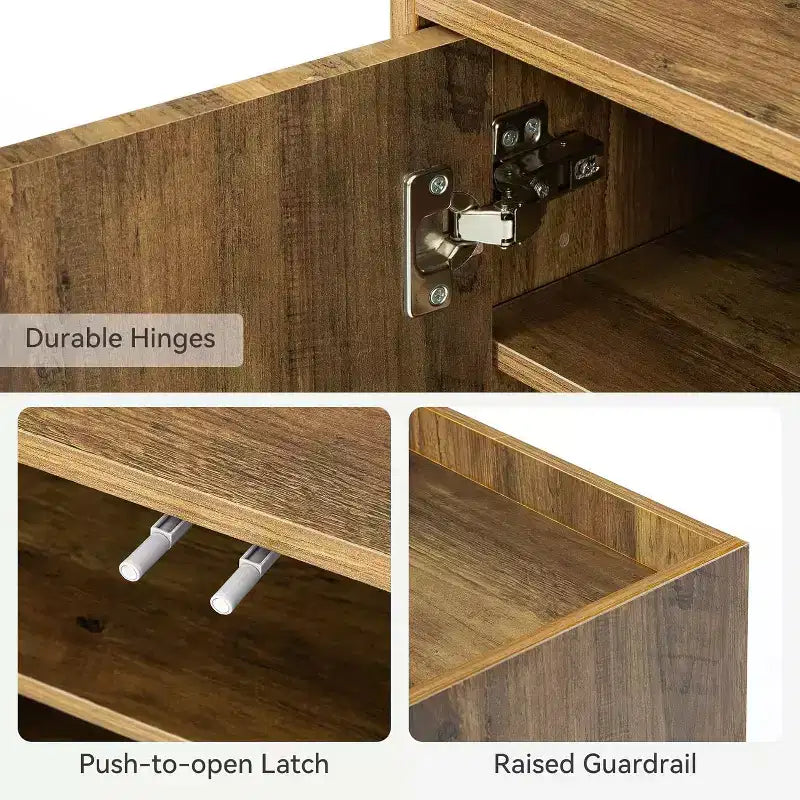 Scarpiera con ante e gambe in legno, scarpiera a 5 livelli in stile rustico con 4 ripiani regolabili per ingresso, foyer, corridoio, marrone rustico