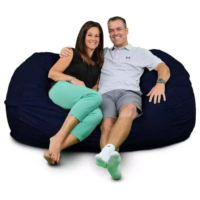 Ultimate Sack Lounger Bean Bag Chair Oversized Indoor Comfy Loveseat, Navy Suede