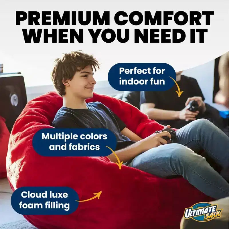 Poltrona sacco Ultimate Sack Lounger, di grandi dimensioni, comoda per interni, in velluto nautico