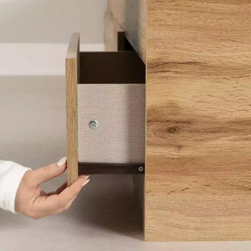 Letto singolo: stile scandinavo con 3 cassetti contenitore, struttura in truciolare laminato