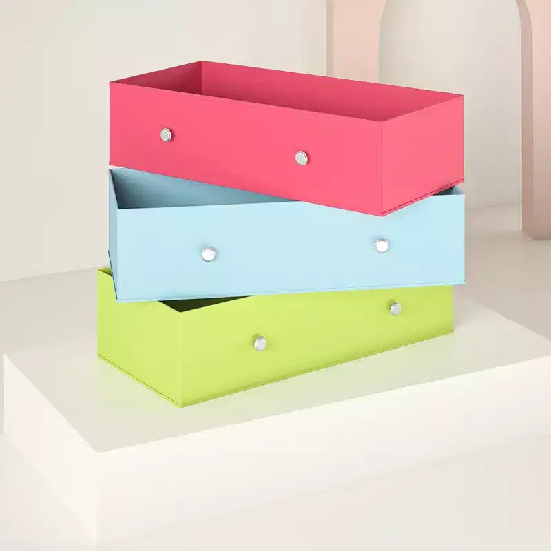 Cassettiera alta con 4 contenitori in tessuto