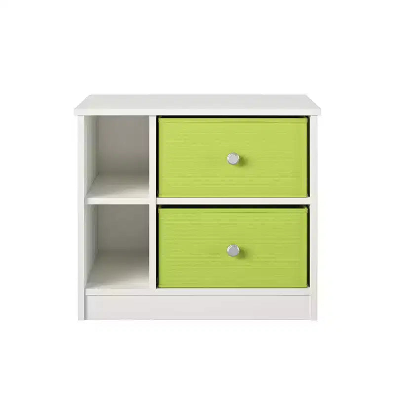 Ameriwood Home Mya Park Nightstand with 2 Fabric Bins