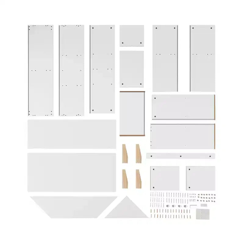 Steiner White Dollhouse Scaffale a 8 Scomparti per Bambini, Unità Espositiva per Libri o Personaggi Giocattolo, Libreria Autoportante con Gambe in Faggio