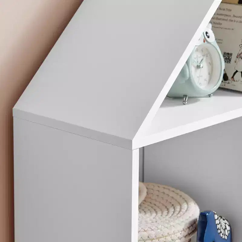 Steiner White Dollhouse Scaffale a 8 Scomparti per Bambini, Unità Espositiva per Libri o Personaggi Giocattolo, Libreria Autoportante con Gambe in Faggio