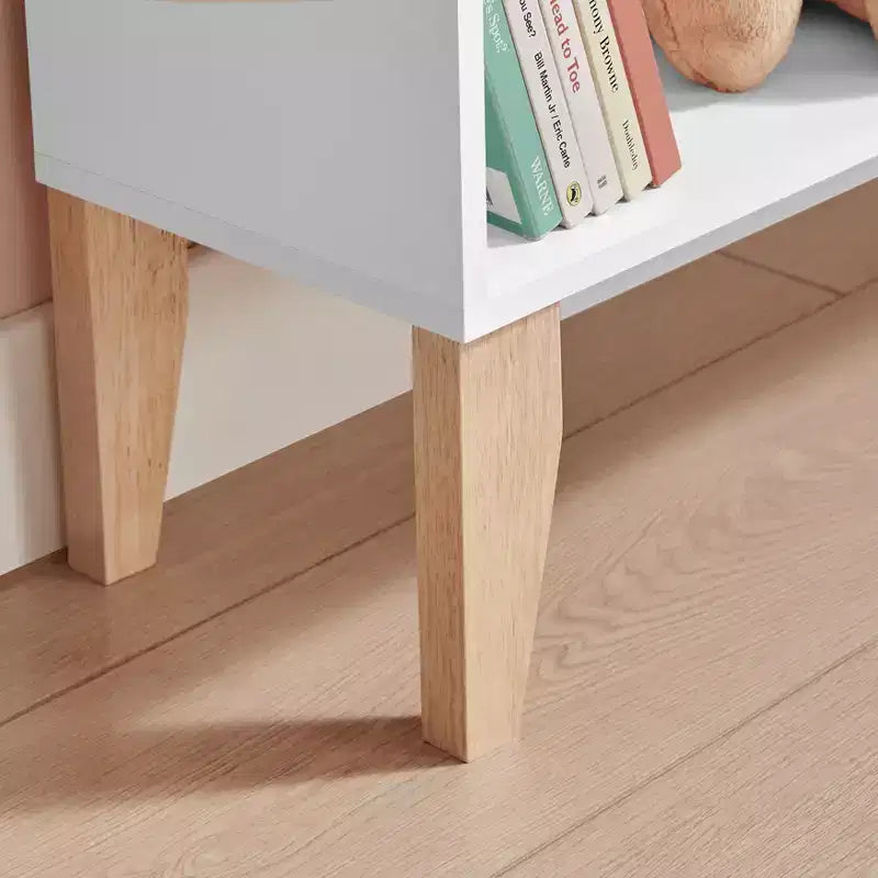 Steiner White Dollhouse Scaffale a 8 Scomparti per Bambini, Unità Espositiva per Libri o Personaggi Giocattolo, Libreria Autoportante con Gambe in Faggio