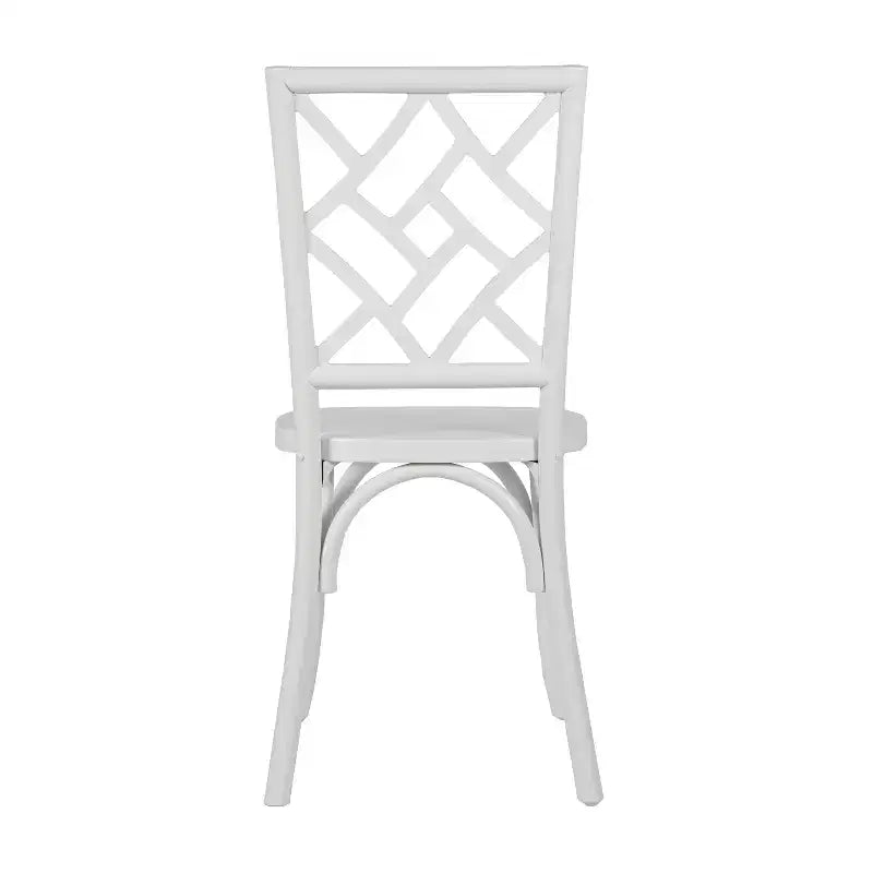 Sedia da pranzo in legno massello con design impilabile, schienale decorato e finitura elegante