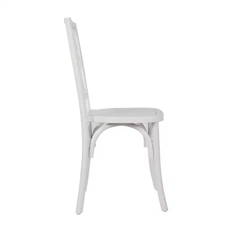 Sedia da pranzo in legno massello con design impilabile, schienale decorato e finitura elegante